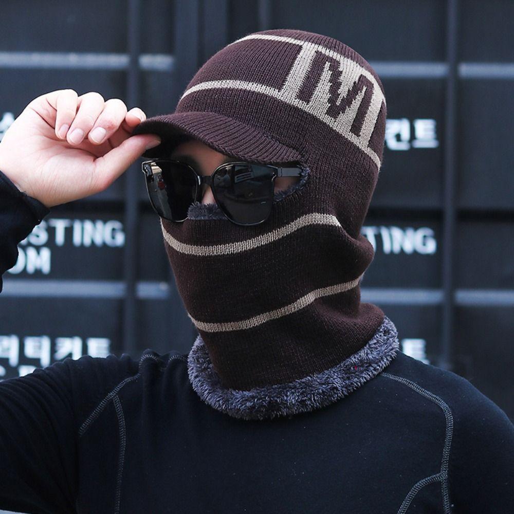 Fleece Beanie Hat Scarf Soft Balaclava Winter Neck Scarf Cap Outdoor