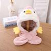 Children's plush hat and scarf combo for autumn and winter, unisex baby pullover hat, thickened cute cartoon deer ear protection hat
