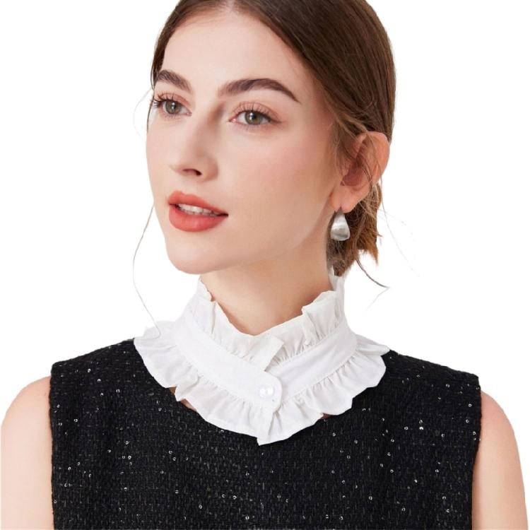 Винтажный плиссированный воротник-стойка с оборками, вставка, съемный воротник, ложный воротник блузки, жабо, чокер, модные заявления