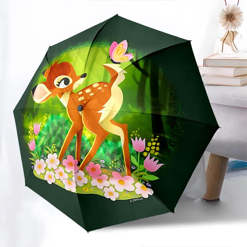 Автоматический складной зонт Bambi, Бабочка - 8 спиц, Портативный складной зонт с пластиковой ручкой, Подходит для отдыха и Hal