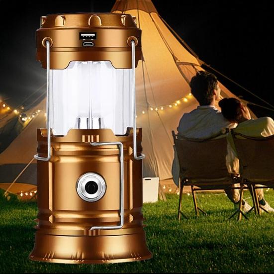 Солнечный туристический фонарь Легкий Водонепроницаемый USB-перезаряжаемый светодиодный свет Ультраяркий Наружный для походов Палатка Подвесной Аварийный светильник