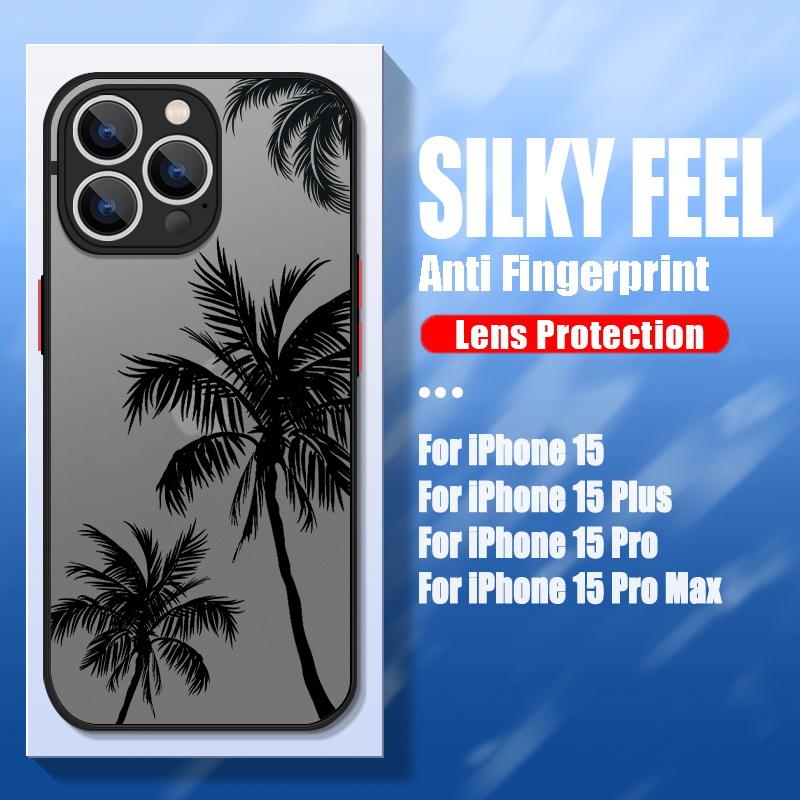 Чехол Кокосовая пальма для iPhone 17 15 14 Pro Max Coque iPhone 11 12 13 16 Pro Max Air Роскошный Гибридный TPU+PC Жесткая Задняя Крышка Fundas