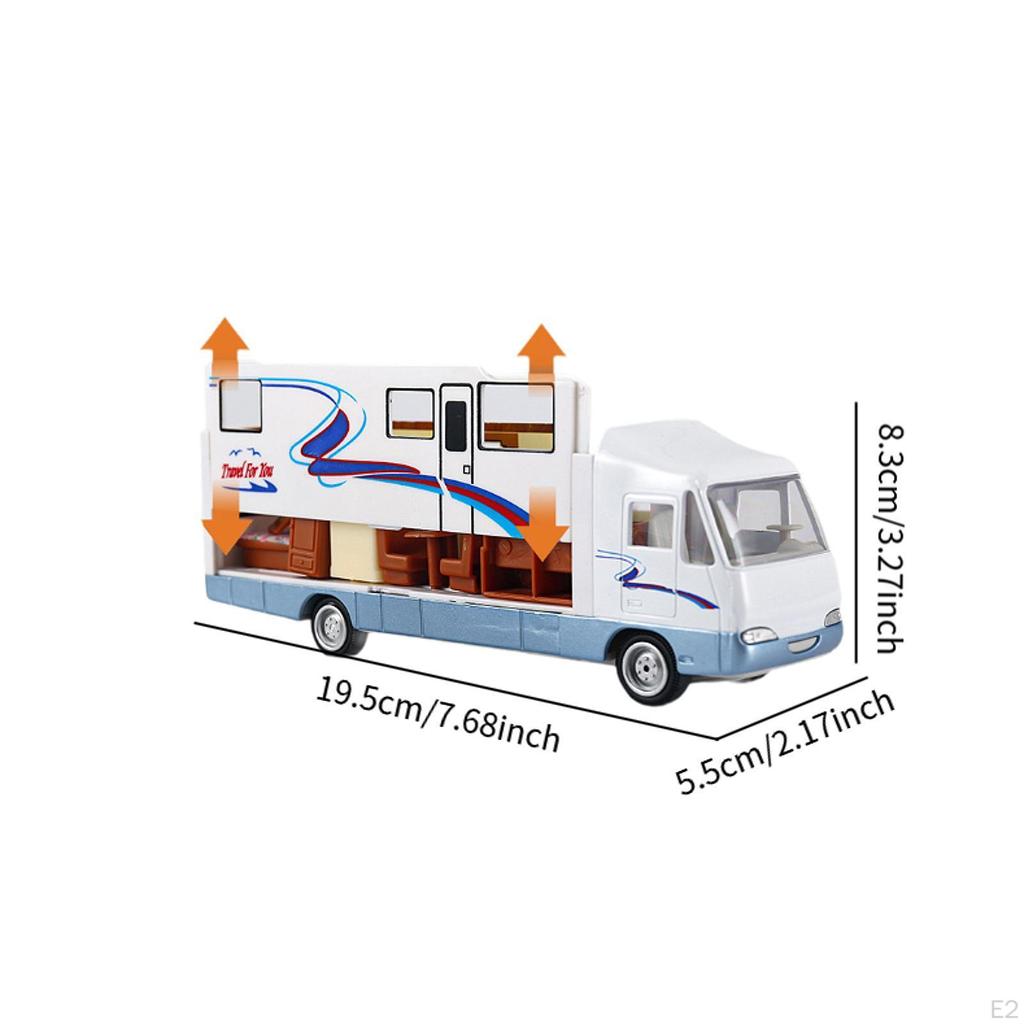 Модель игрушечного автомобиля из сплава, дом на колесах, литой детский автомобиль с открывающейся дверью и идущим назад транспортным средством
