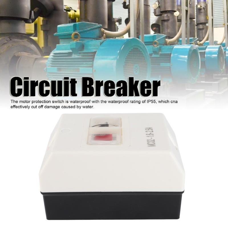 Motor Protection Switch Circuit Breaker MC02-1.6-2.5A 50/60Hz ABS Waterproof 220V/380V