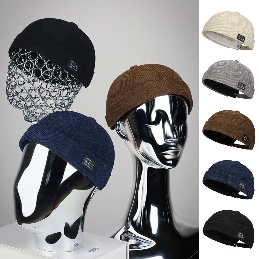 Adjustable Brimless Skullies Cap Cotton Hip Hop Hats New Landlord Docker Cap Women Men