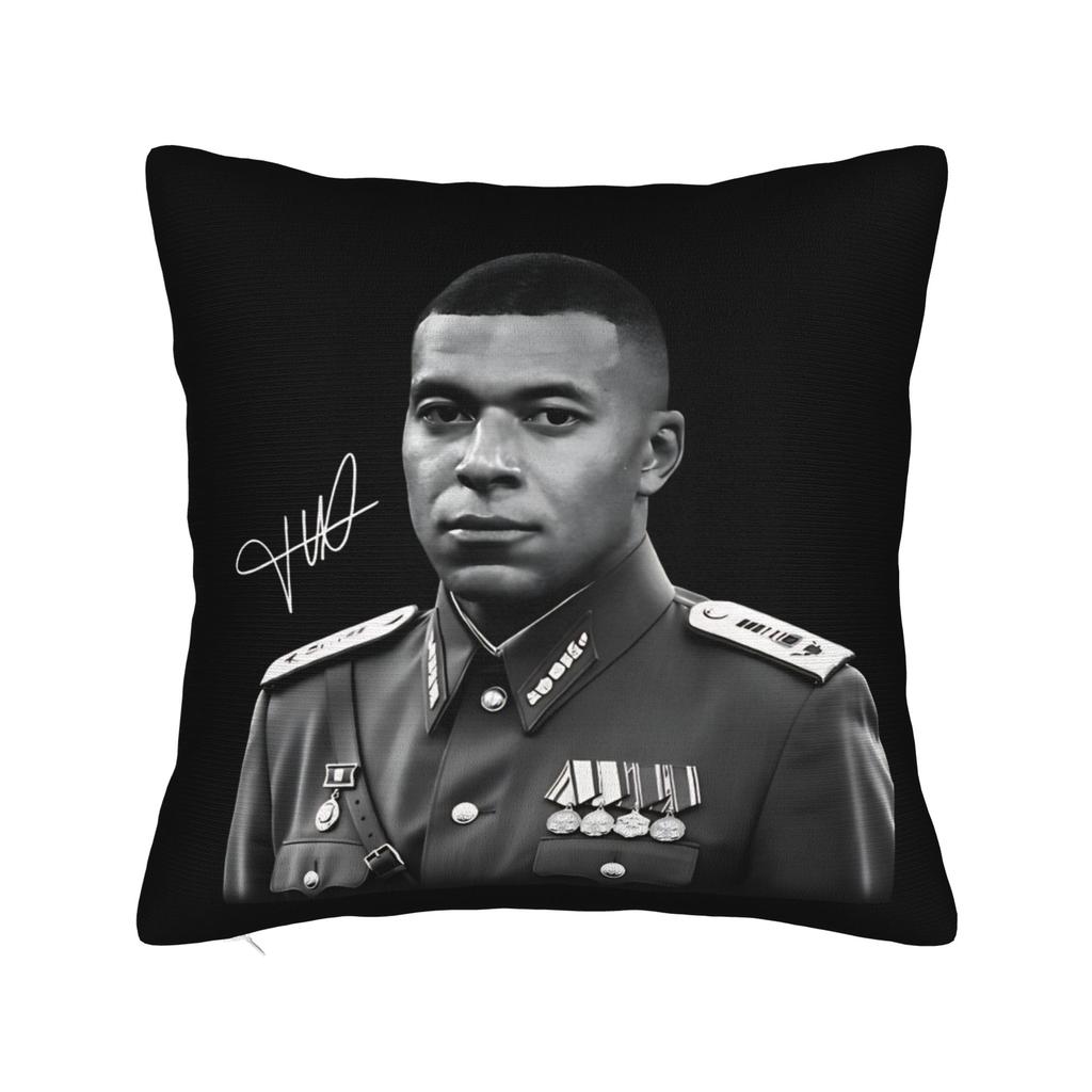 MMbappes Soccer Meme Square Pillow Cases Cushion Cover Funny Zipper Decorative Pillowcase for Sofa xcm