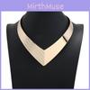 Fashion V Shaped Metal Women Collar Necklace With Geometric Design For Fashion Accessories