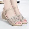 Summer Women's Sandals New Fashionable Mid Heel Thick Bottom Anti Slip Slope Heel Women's Sandals Large Size