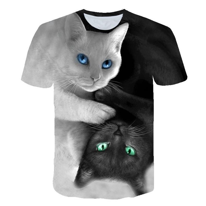 Мужская футболка с короткими рукавами и принтом животных, круглый вырез, повседневная спортивная мужская футболка-пуловер