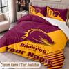 Постельное белье с принтом Brisbane Broncos, индивидуальное имя, текст, 1 пододеяльник, 2 наволочки для спальни