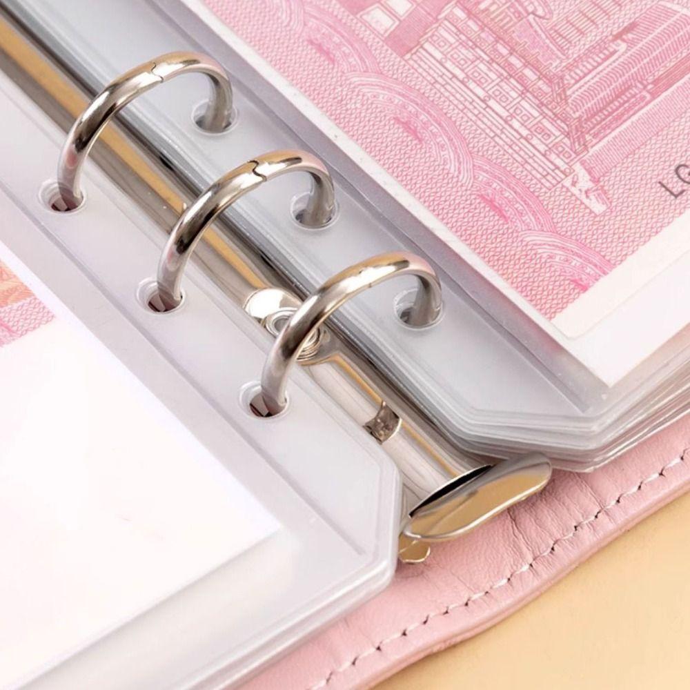 Macaron Color Cash Budget Ledger Magnetic button PU Leather Folder Loose-leaf Notebook Women