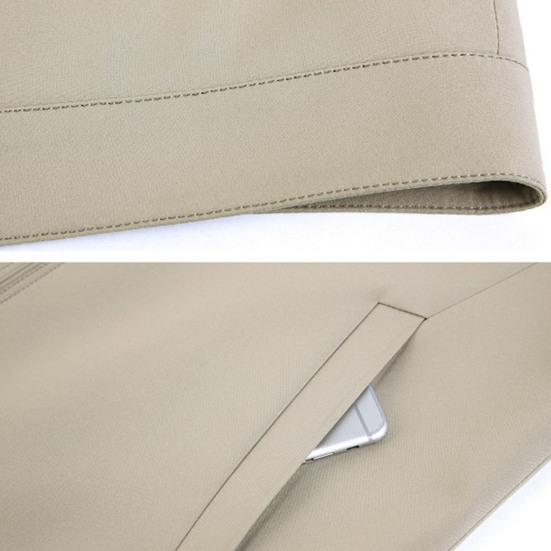 Мужская деловая куртка с воротником с лацканами и длинным рукавом, однотонный кардиган на молнии, облегающее повседневное пальто, верхняя одежда