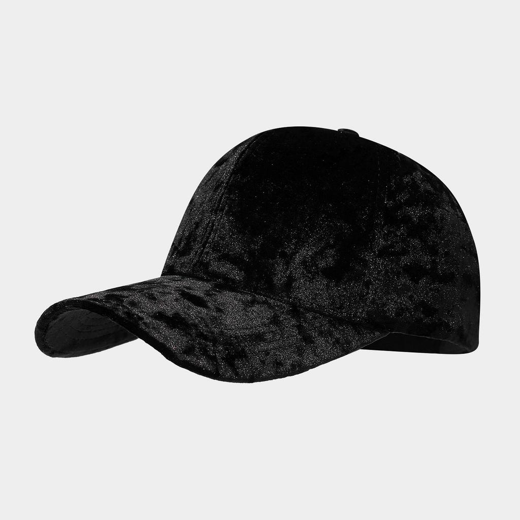 European and American Velvet Solid Visor Cap - Unisex Winter Fashion Casual Curved Brim Sun Hat, Couples' Vintage Baseball Cap