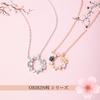 Cherry Blossom Necklace for 925 Hypoallergenic To Cubic Ultra Light Adjustable Anniversary Daily Rose [ORIKIN] Women, Silver, Metals, Zirconia, 2.6g,