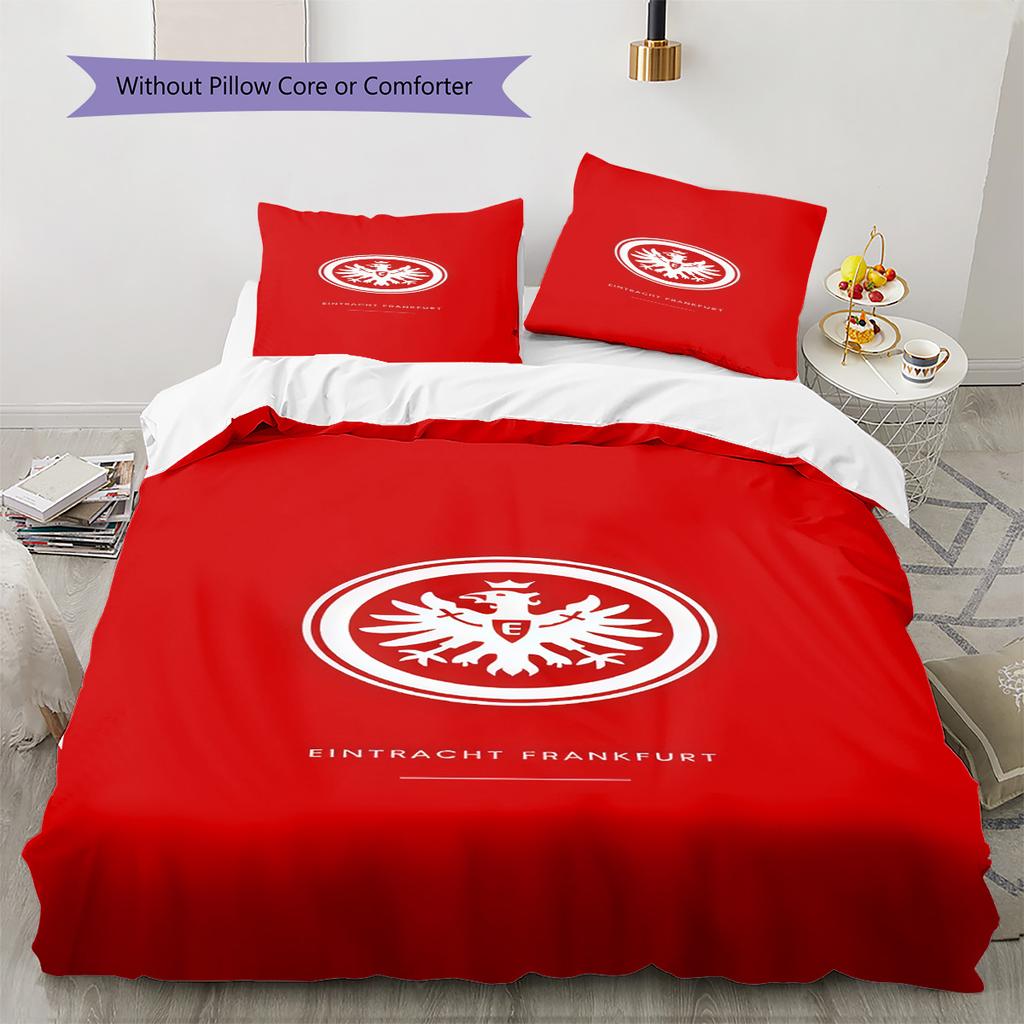 Eintracht Frankfurt Pattern Bedding Quilt Set Quilt Cover Pillowcase Home Decoration Birthday Gift (1 * duvet cover + 2 * pillowcase, without core)