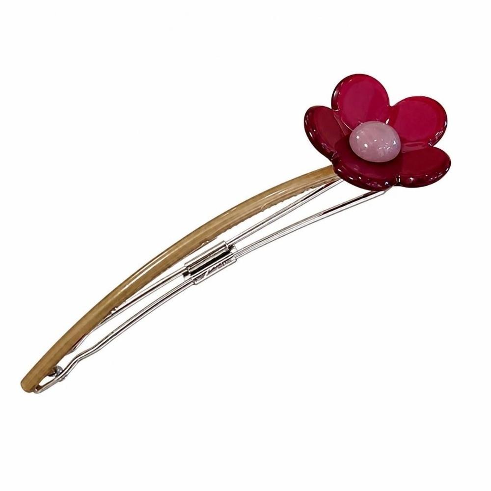 Candy Color Flower Hair Clip Colorful Bead Ponytail Hair Clip Hair Styling Tool Back Head Updo
