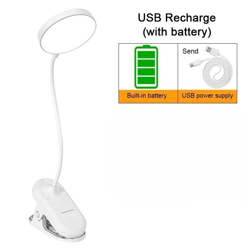 Светодиодная мини-лампа-клипса для книги, перезаряжаемая через USB, лампа для чтения, свет для чтения книги, портативный свет для чтения книги, ночник для чтения в спальне