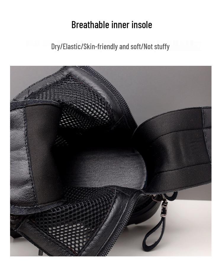 2025 Женские ботинки Мартин в британском стиле из сетки и кожи - Дышащие, на толстой подошве, перфорированные, короткие ботинки для лета