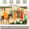 2D Religious Palm Sunday Backdrop Cloth Jesus Triumphal Entry Scene