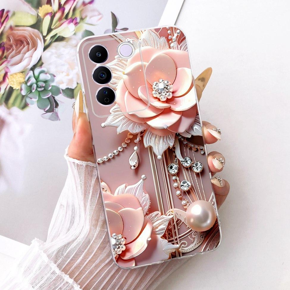Transparent Cover For Vivo S16e 5G Case V2239A Cute Cat Fashion Butterfly Funny Painted Casing For VivoS16e 5G