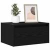 VidaXL Wall-mounted Bedside Tables with LED Lights 2 Pcs Black Oak, Cabinet, Side Table, Bed Cabinet, Cabinet of 860214