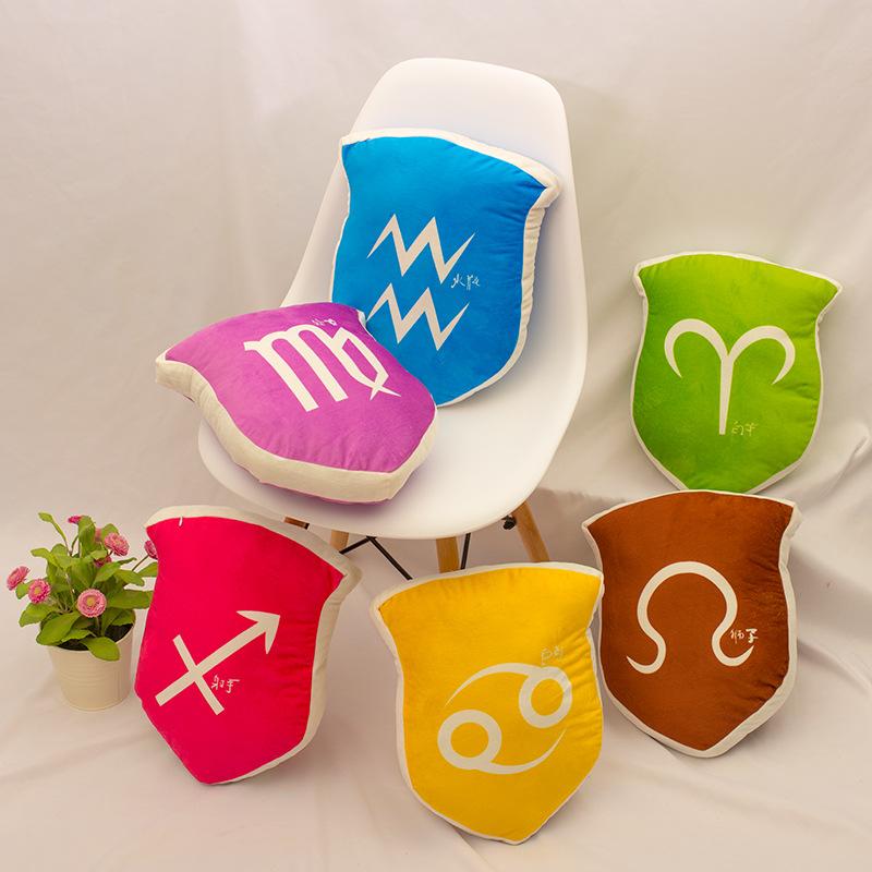Core-containing Cartoon Pillow, Shield-shaped Crystal, Ultra-soft Fabric, Personalized Pillow, Office Bedside Waist Pillow, Printed Pillow
