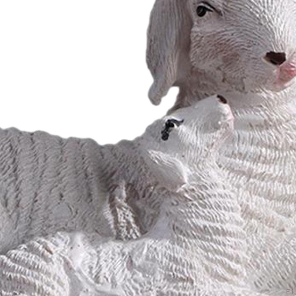 Sheep Sculpture Miniature Garden Statue Decorations Accessories Yard Lawn Outside Cute Decoration