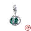 925 Copper Four Leaf Clover Family Tree Coconut Tree Star Cactus Green Series Beads Fit Original Pantaro Charms Bracelet Zircon