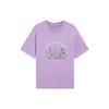 Футболка с коротким рукавом Li Ning Floral Letter Loose, женские топы, фиолетового цвета AHSS888-2