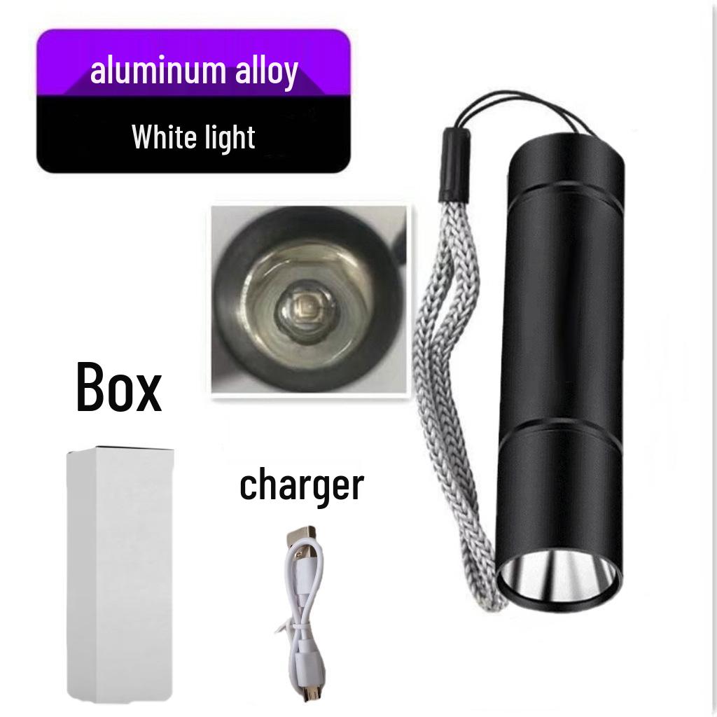 УФ-фонарик с черным светом: Портативный 365 нм Детектор банкнот, Защита от подделок, Идентификатор нефрита, Лампа Вуда, USB-перезаряжаемый