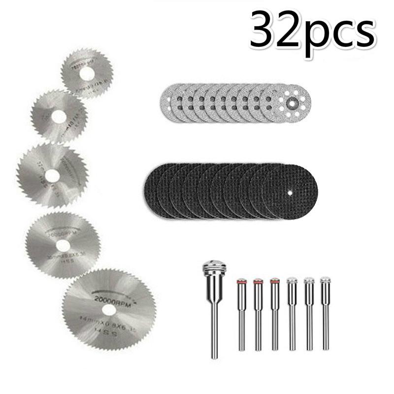 22-44mm 30/32/40Pcs Engraver Drill Mini Cutting Discs Kit Cutoff Saw Blade Tool