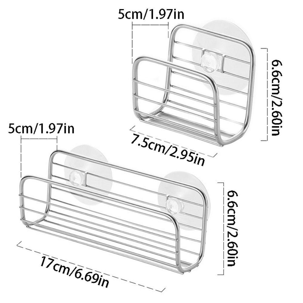 Stainless Steel Sink Storage Holder Suction Cup Dishcloth Stand Sponge Drain Rack  Bathroom