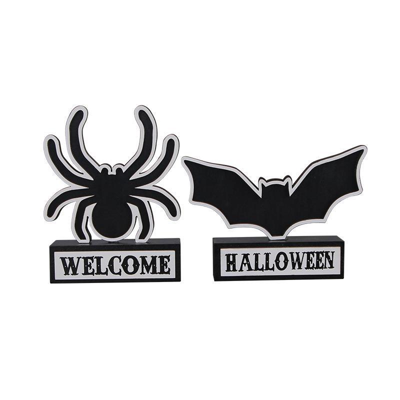 Halloween Spider Bat Wooden Plaque Christmas Ornament Ghost Festival Ghost Party Decoration