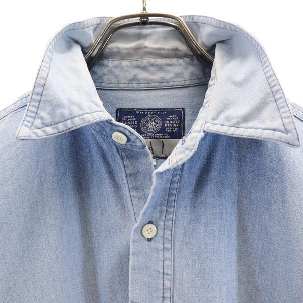 Gap 90s Old Back Embroidery Long Sleeve Denim Shirt Men's Used