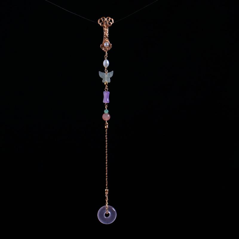 Handmade Retro Style Cheongsam Brooch Pendant with Tassels and Accessories