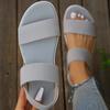 Fashion Ladies Shoes 2024 New Elastic Band Women's Sandals Summer Open Toe Breathable Mesh Solid Flat Casual Beach Large Size Sandals