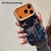 Phone Case: 2D flat lambskin suitable for iPhone 18, 17, 16, 15, 14, 13 Pro film protective case, four black crystal roses, Christmas and Halloween gi