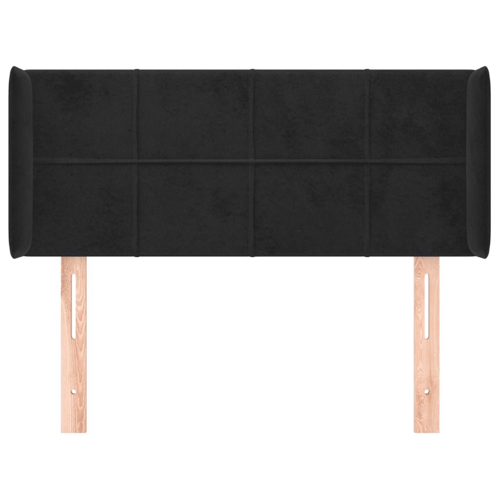Headboard with Ears Black 83 x 16 x 78 88 cm Velvet