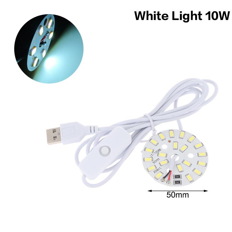 1 шт. DC5V Диммируемые 48/55 мм Светодиодные Чипы SMD5730 Светодиодная Лампа USB Диммер 5 Вт 10 Вт Световая Плата Белый Теплый Свет С Кабелем Включения/Выключения