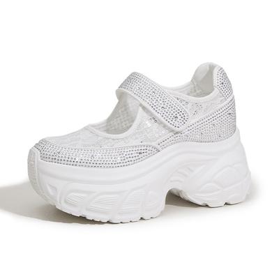 Модный бестселлер Женские туфли Мэри Джейн на высоком каблуке 9 см 2025 Лето Кружевные туфли-лодочки Женский новый дизайн Стразы Спортивные сандалии