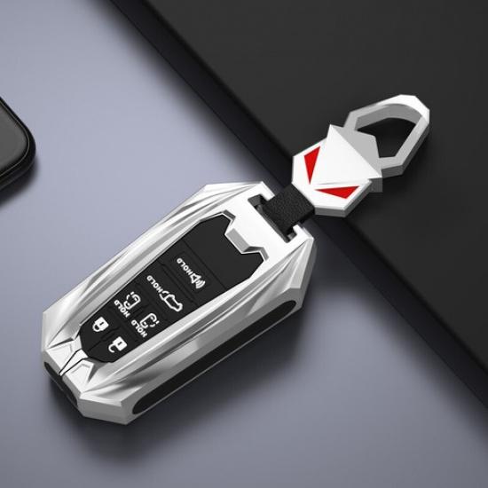 6 Buttons Zinc Alloy Silicone Car Remote Key Fob Case Cover For Toyota Sienna