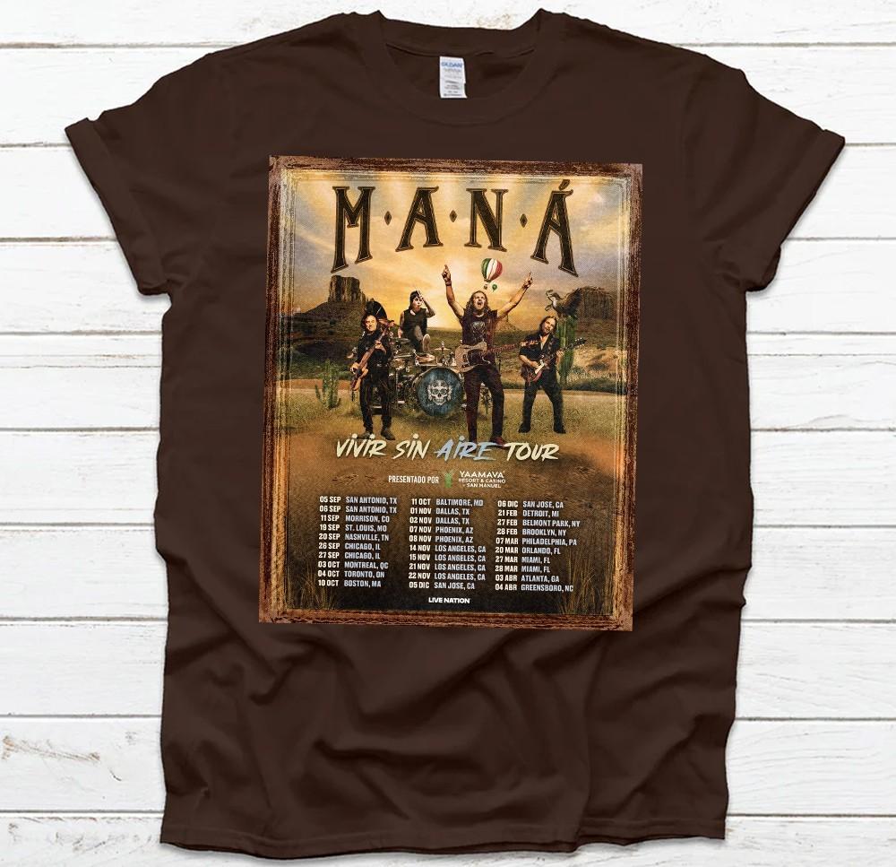 Vintage Maná Band Tour 25 Dark chocolate Cotton All Size 22D540 Unisex T-Shirt