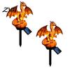 Exquisite Commemorative Statue Dragon Solar Garden Light, Halloween Night Resin Gothic Pumpkin Unique Gift for Lovers Statue, Medieval Fantasy