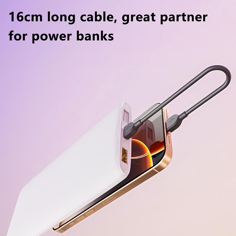 Кабель Type-C для быстрой зарядки Usb-C Короткий брелок Кабель для передачи данных Для Lightning Для iPhone Для Android Мобильный телефон Планшет Аксессуары