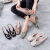 Designer Women Pumps Slippers Slip On Mules Low Heel Casual Shoes British Wooden Block Heels Summer Pumps Footwear