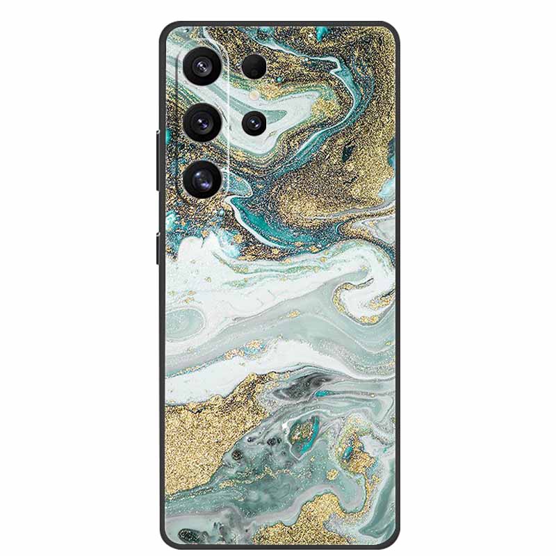 Phone Case For Samsung Galaxy S26 Ultra Colorful Painted Soft Silicone Bumper for Samsung S26 Ultra Case Marble Shockproof Cover