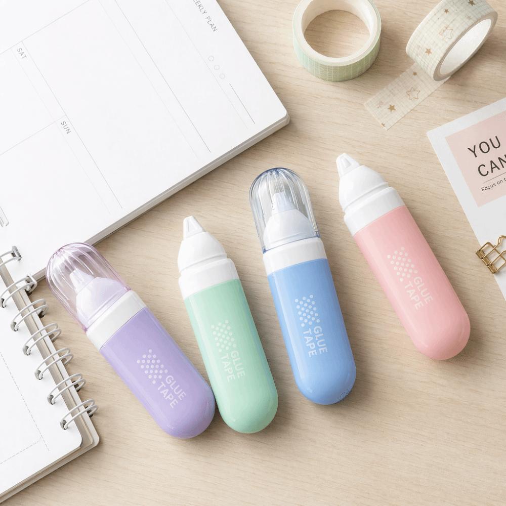 4pcs/set Erasable Double Sided Tape Roller Morandi Color Glue Runner Dot Glue Tape DIY Crafts