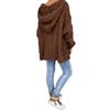 Women's Autumn and Winter Knitted Thickened Twist V-Neck Hooded Loose Sweater