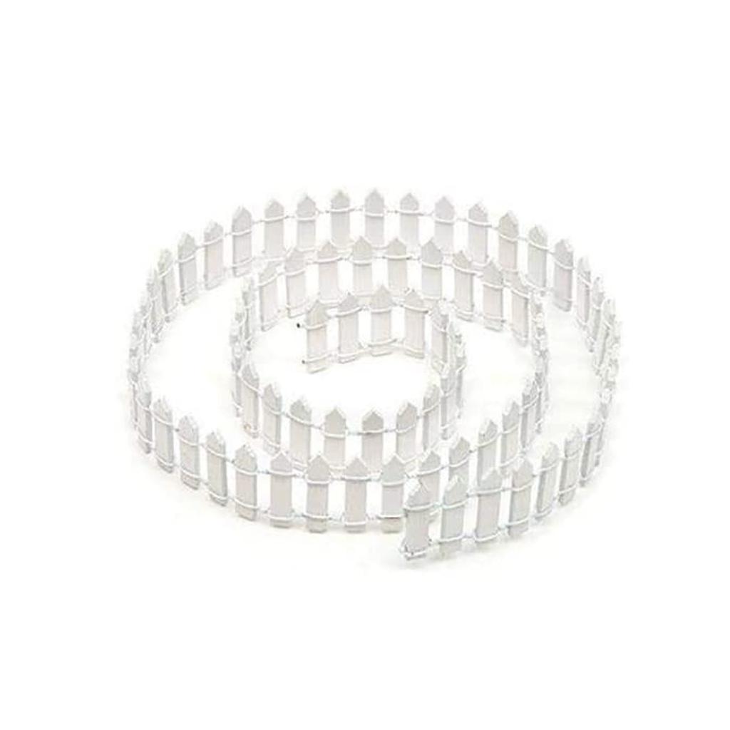 Миниатюрный забор, украшение для сада, миниатюрный садовый комплект 1 м, деревянные террариумные куклы, украшение своими руками (100 х 3 см, белый)