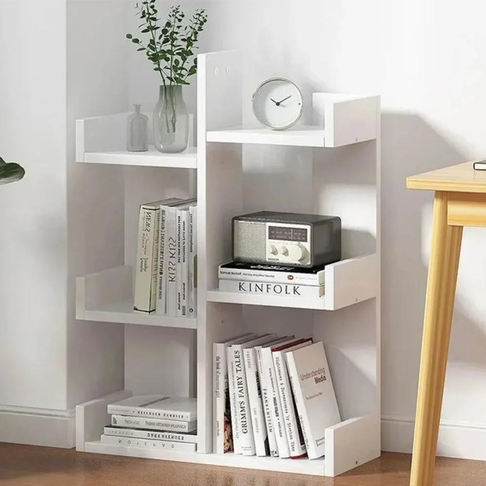 Floor Standing Living Room Bookshelf Multi-storey Library Shelf Open Ended Display Cabinet Small Footprint Simple Storage Rack